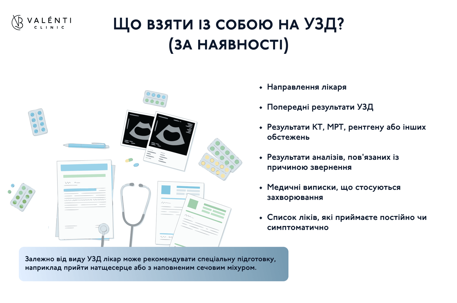 Що взяти із собою на УЗД